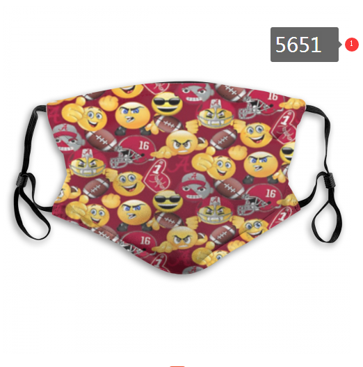 2020 NCAA Alabama Crimson Tide #13 Dust mask with filter